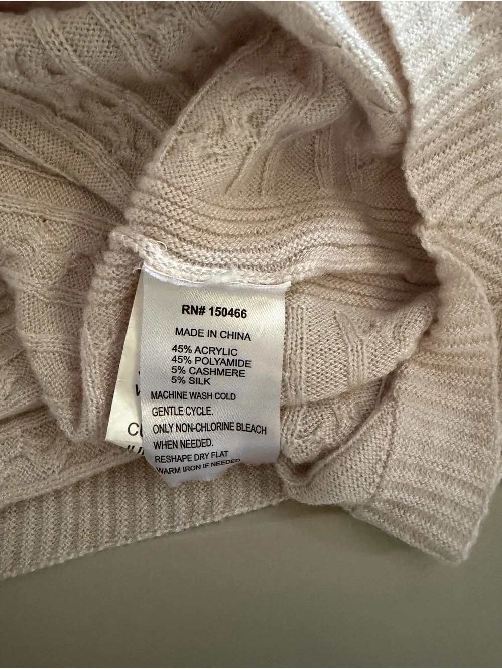 Market & Spruce Women's Light Pink Cream Cable-Textured Scoop Neck Sweater